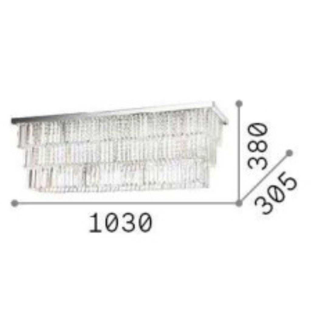 Plafoniera cristallo trasparente montatura oro o cromo - 8 luci E14 art MARTINEZ