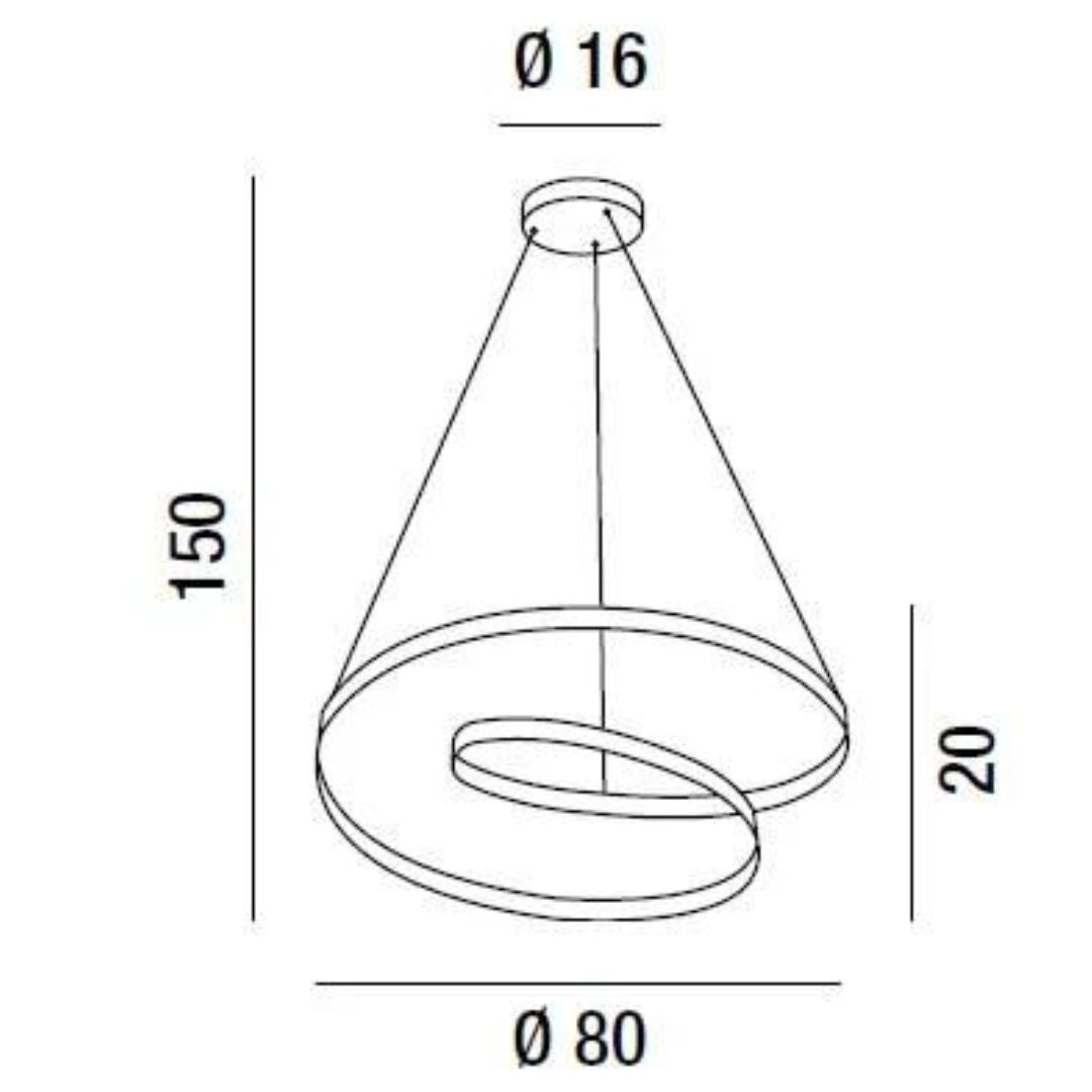 Sospensione moderna Ø80cm in metallo intrecciato art RITMO 6618
