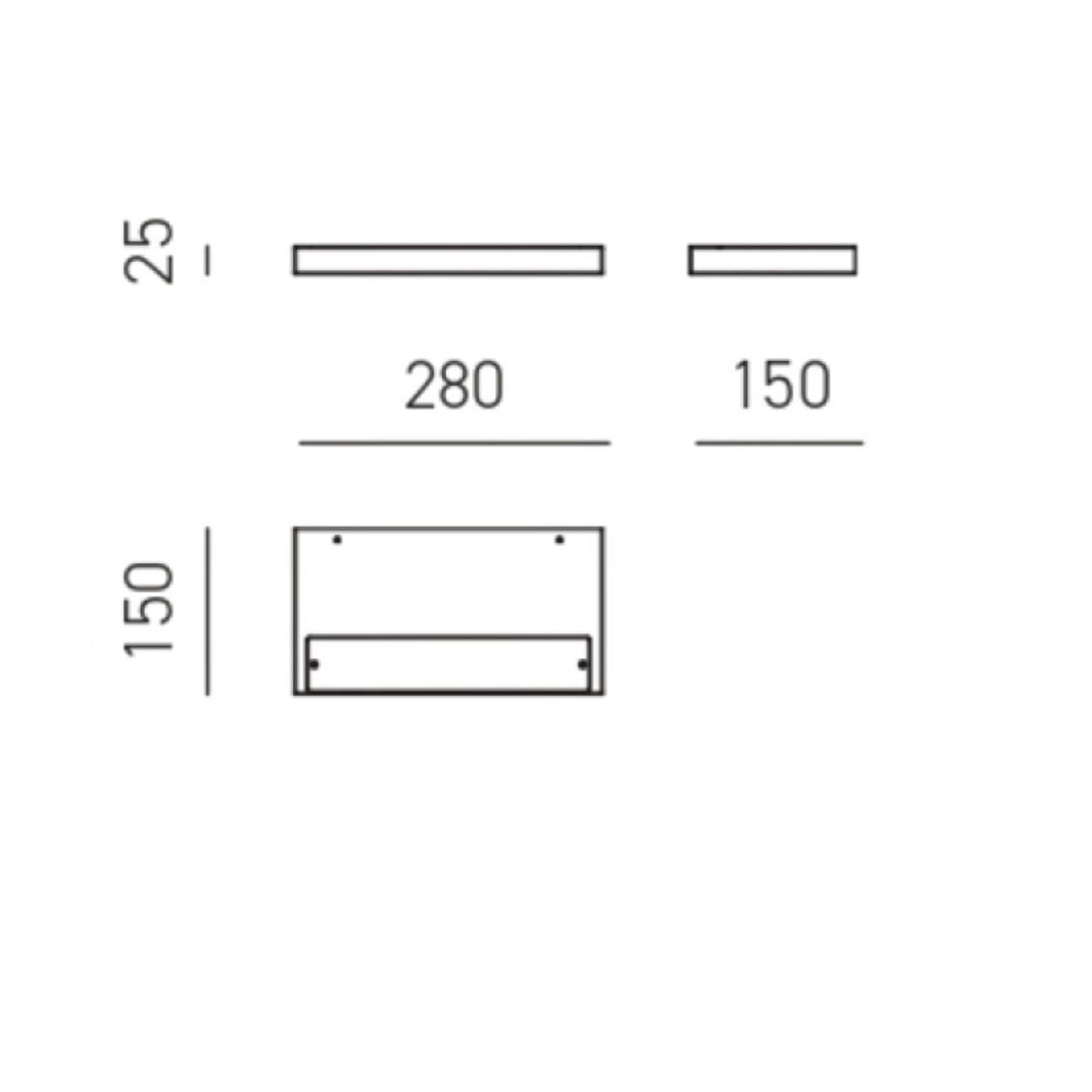 Applique led lineare tipo mensola in 3 colori e 2 misure YOANA