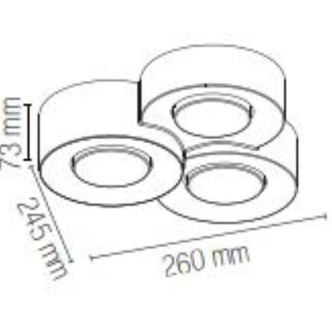 Plafoniera in gesso tonda o squadrata 3 luci GX53 art ATHEN-PL3