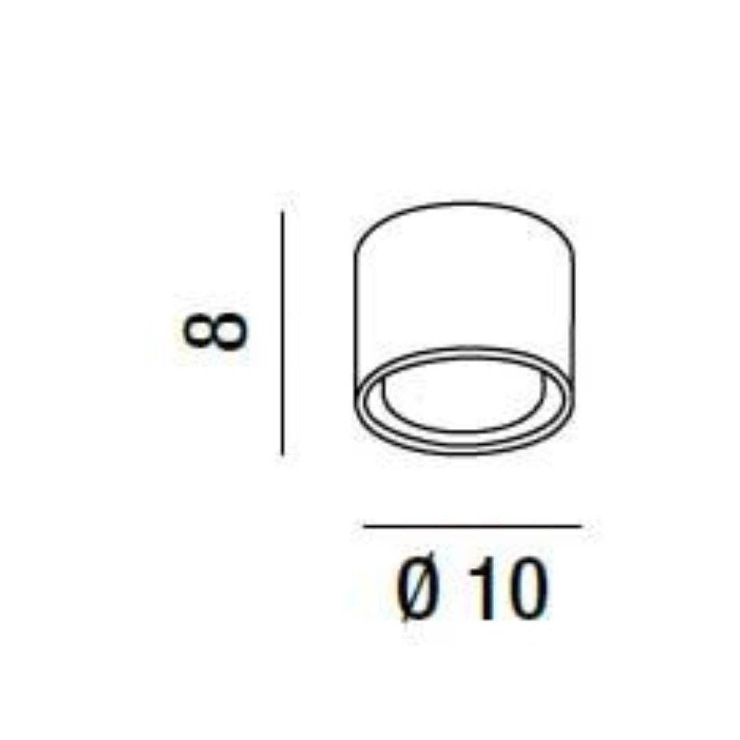 Plafoniera cilindro in alluminio Ø10cm 1 luce GX53 bianco o nero art GEO 6740