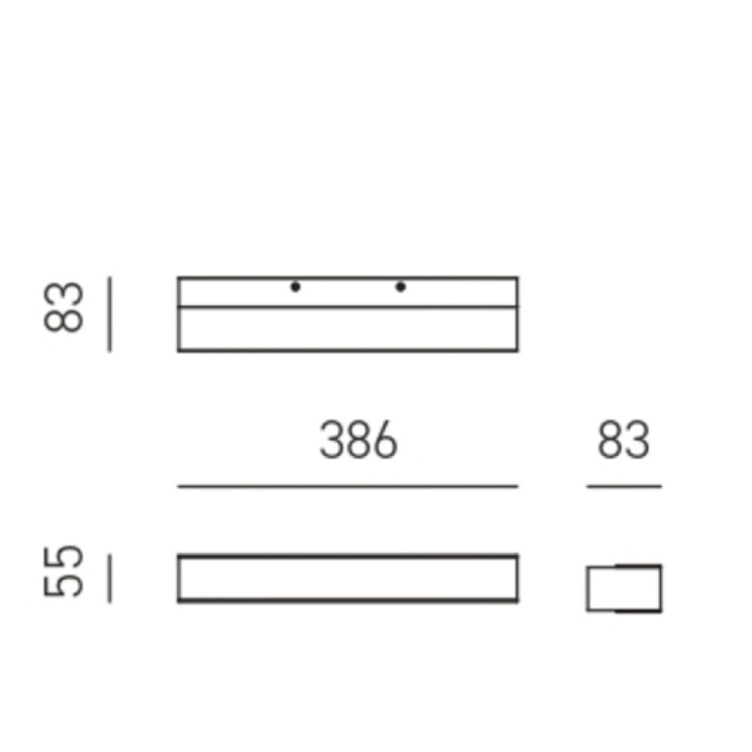 Applique lineare led biemissione bianco in 2 misure di grandezza art GAP LINEA