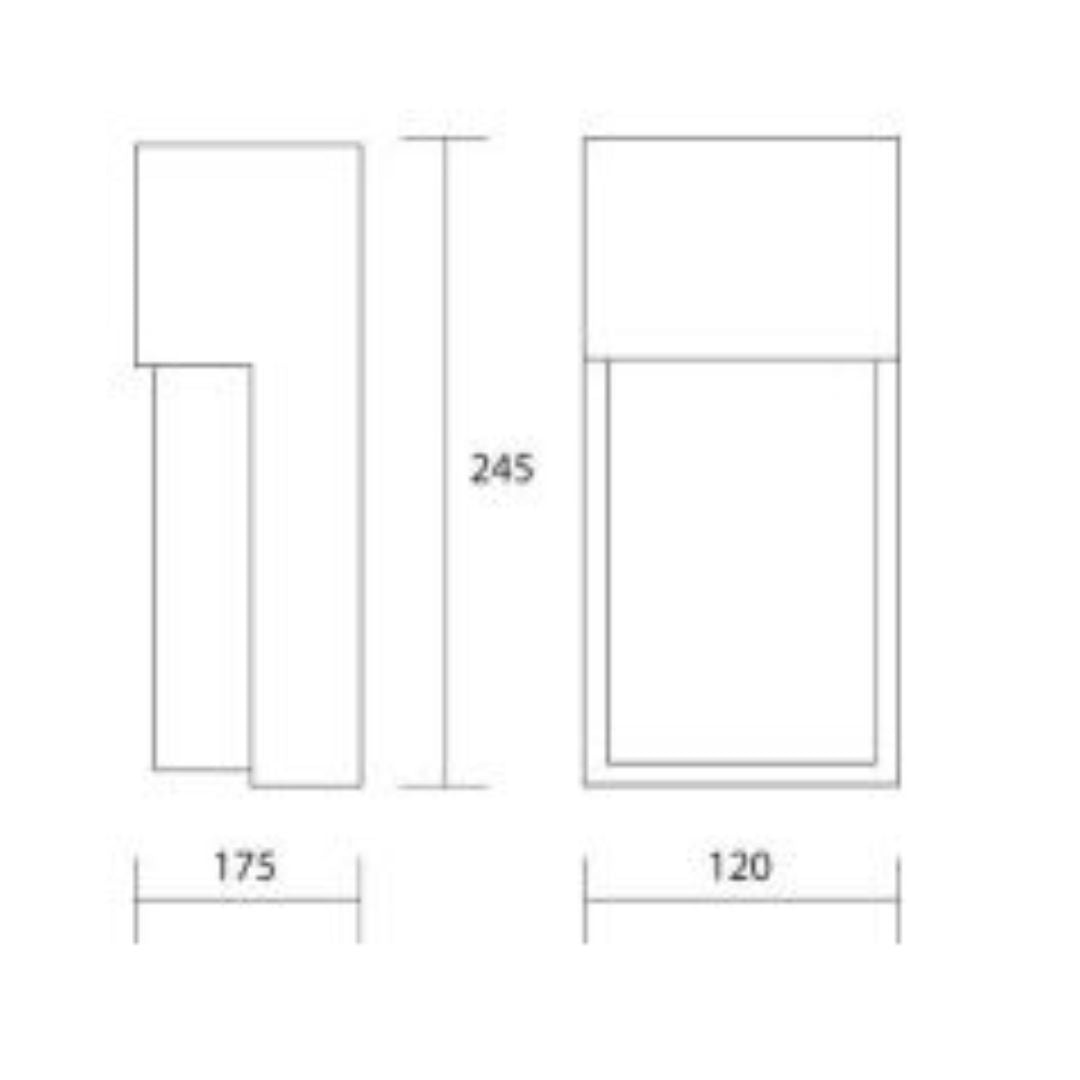 Applique da esterno squadrata luce diffusa 1xE27 bianco antracite o corten cod.922-923-924