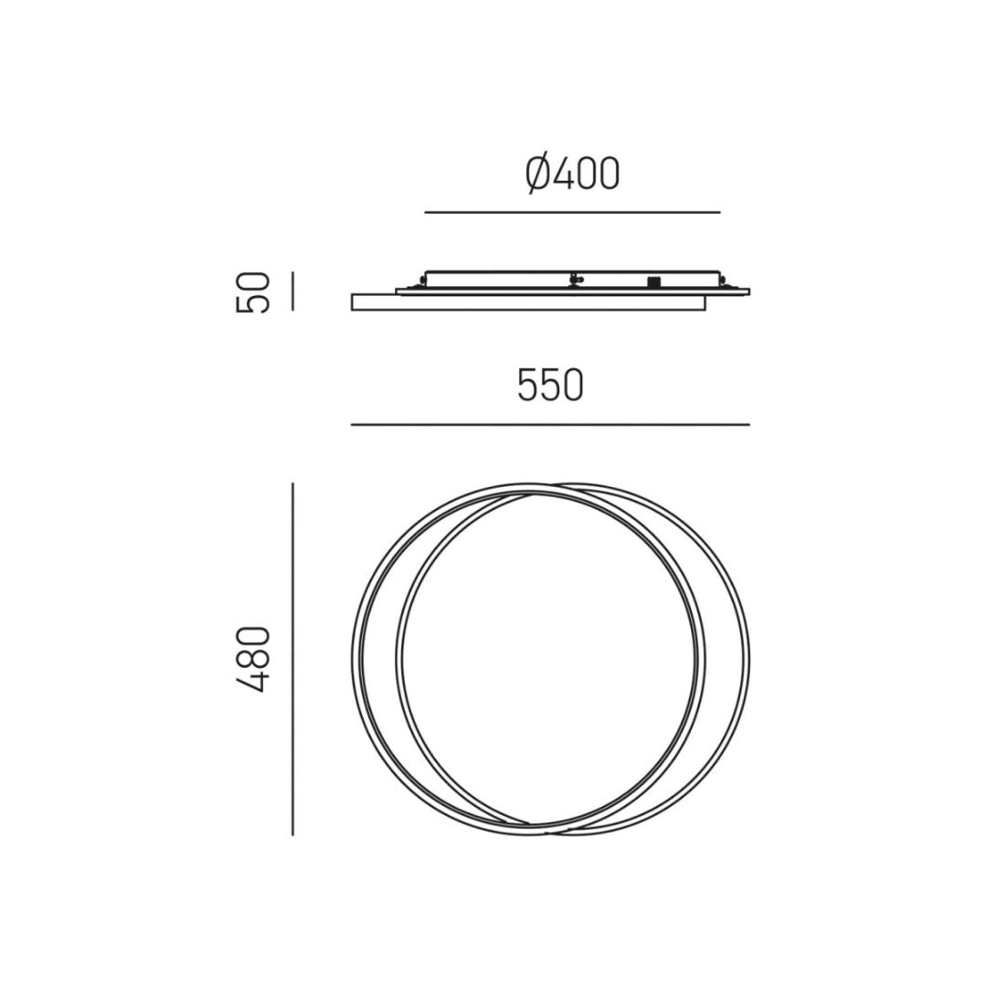 Plafoniera led anello intrecciato bianco art. CHRISTINE