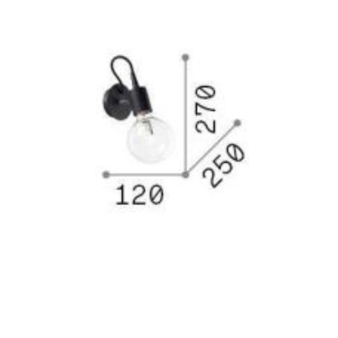 Applique in metallo bianco o nero con portalampade E27 art EDISON