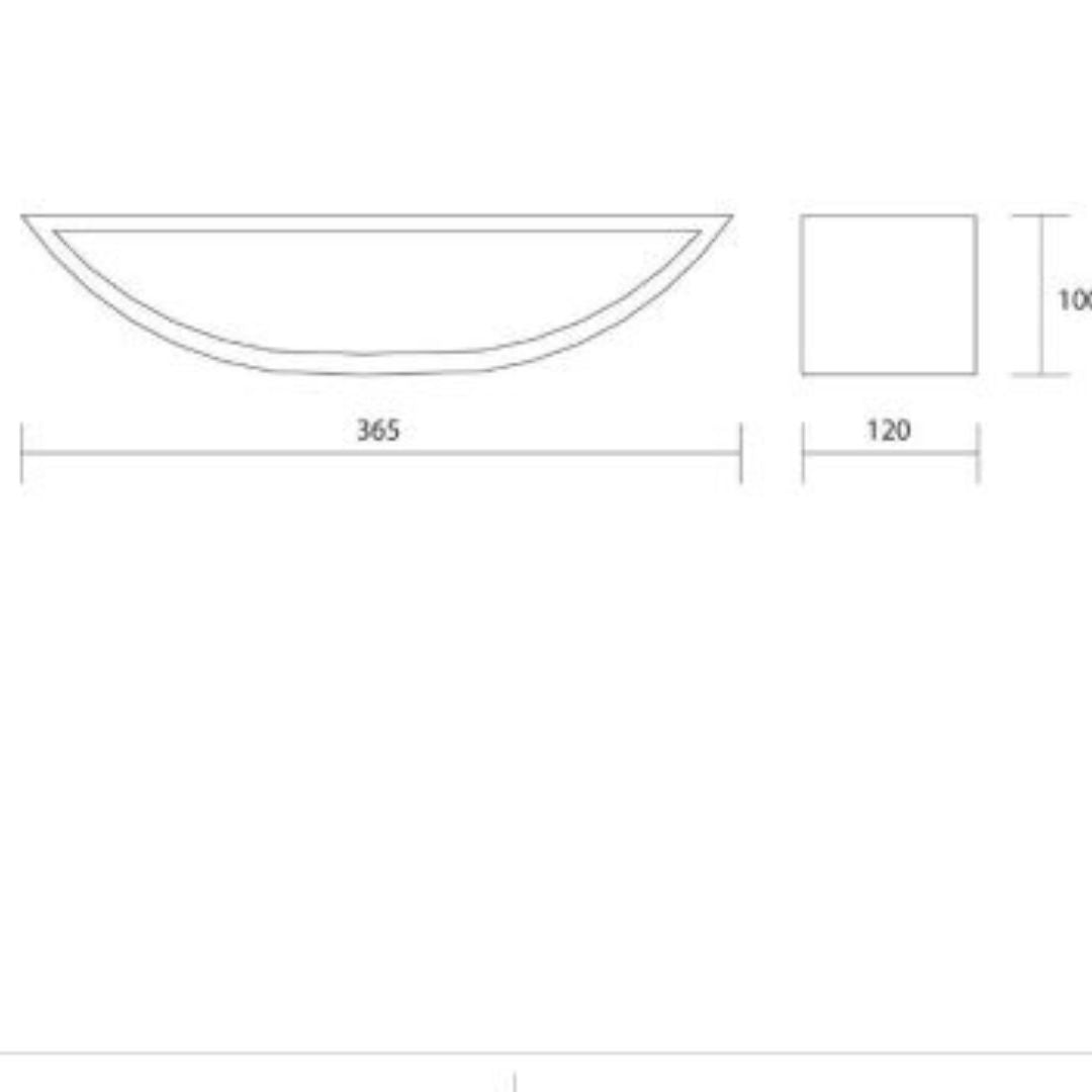 Applique lineare curva in ceramica pitturabile 2 misure art 613 e 615