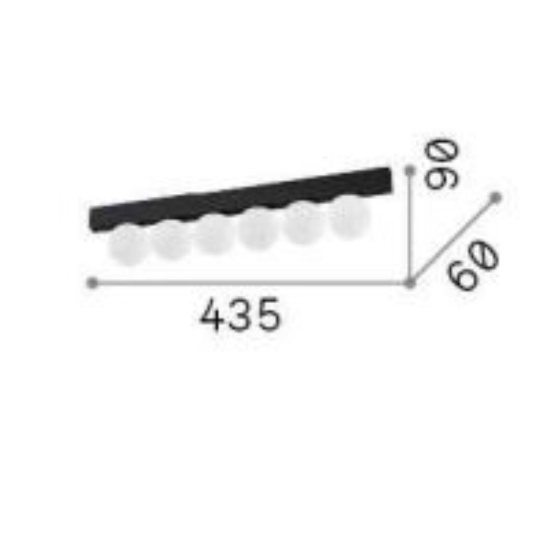 Plafoniera in metallo con sfere in vetro art Ping Pong PL6