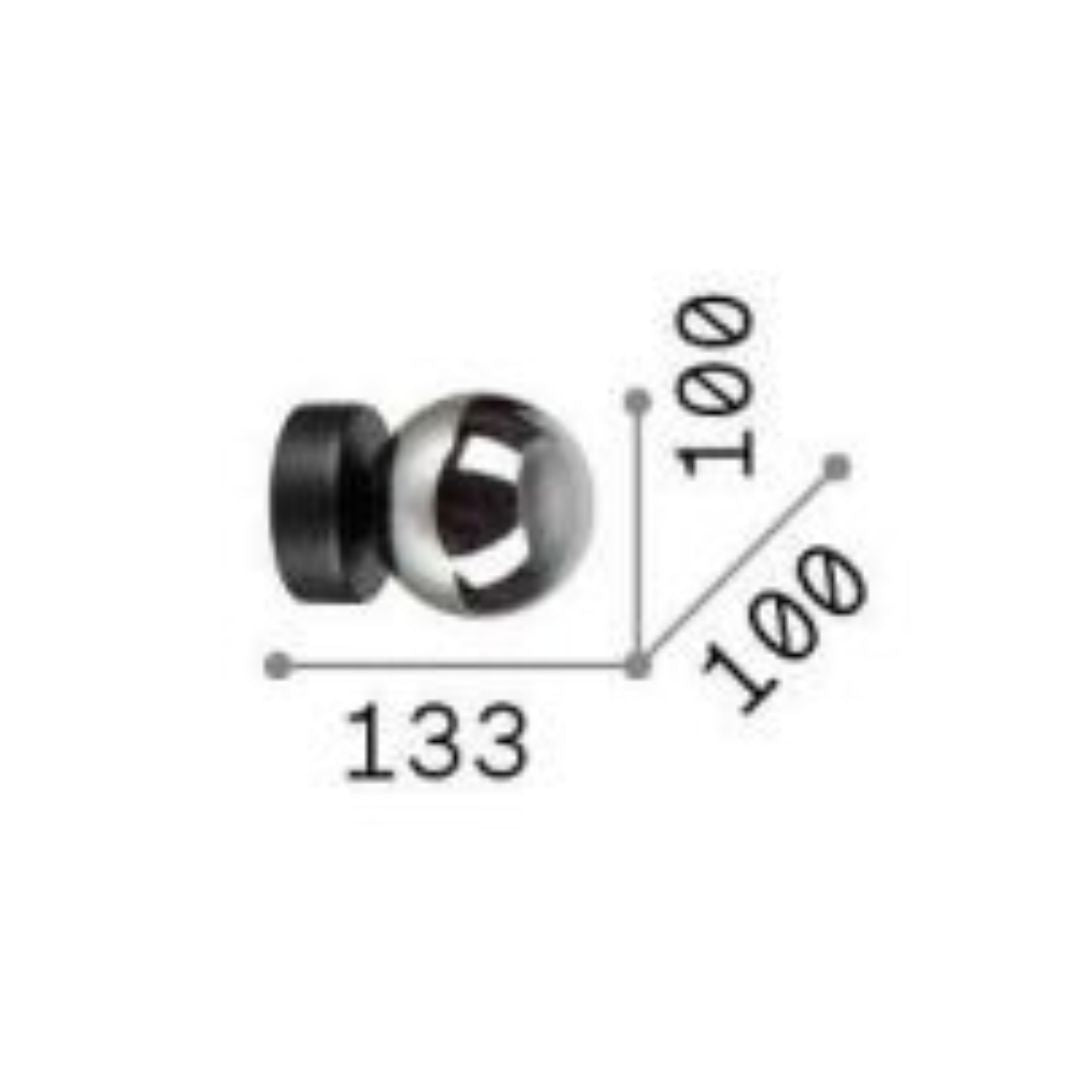 Applique in metallo con sfera in vetro 1xG9 art Perlage AP1