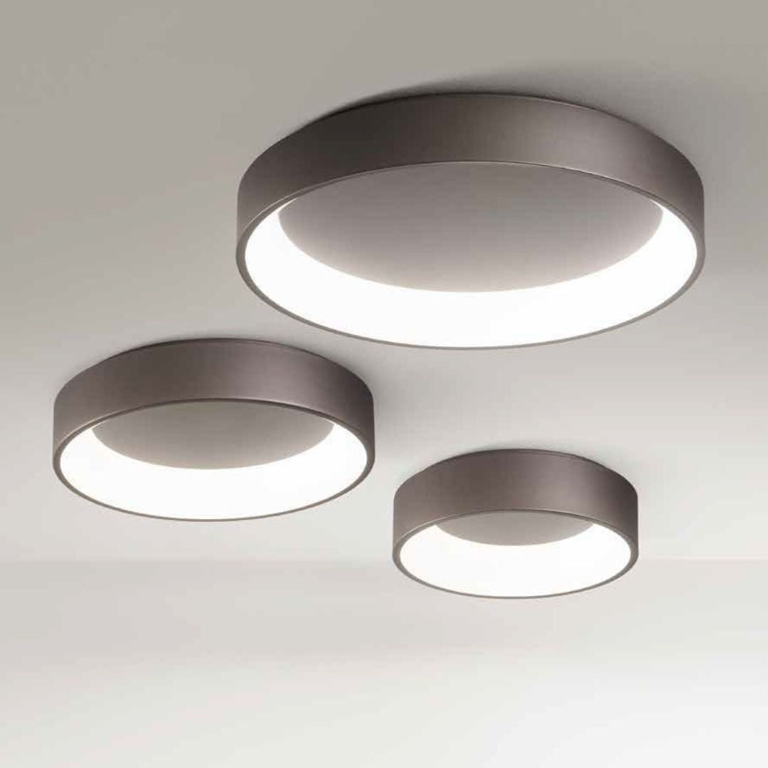 Plafoniera moderna tonda Ø60cm in alluminio verniciato in 5 colori art BAND
