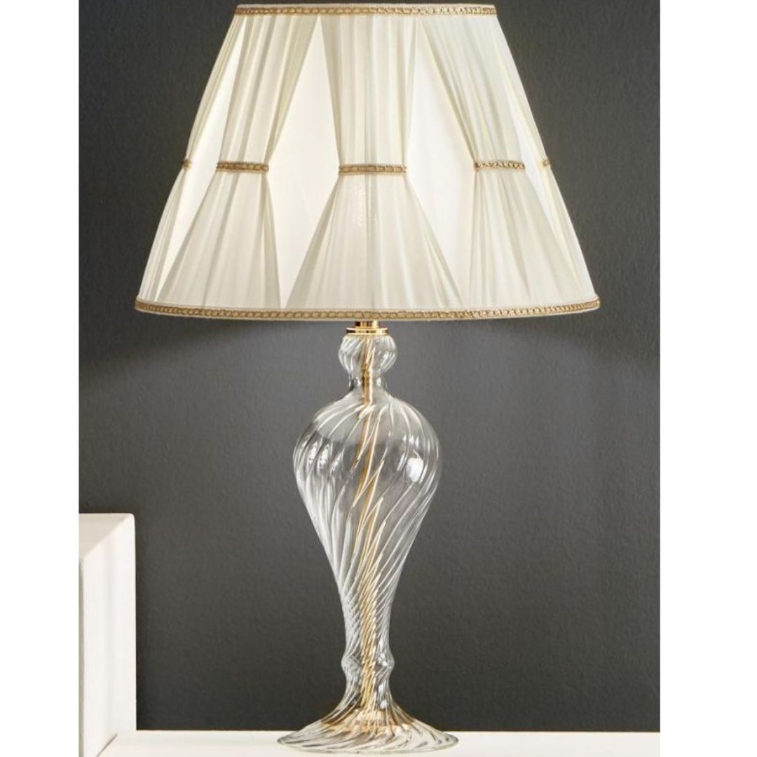 Lume grande in vetro soffiato e parti metalliche oro art ROXANNE/LG