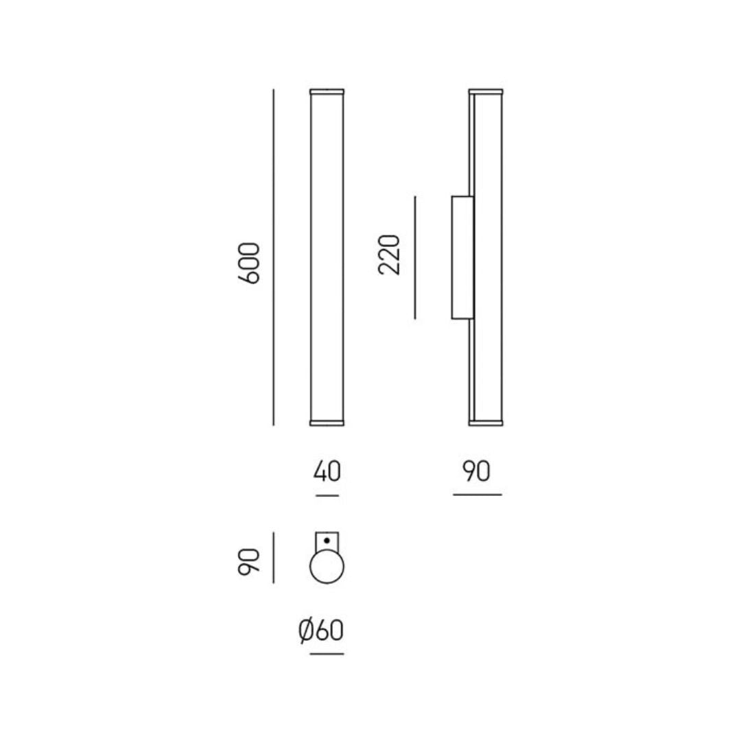 Applique da bagno led lineare bianco o cromo IP44 art POLAR