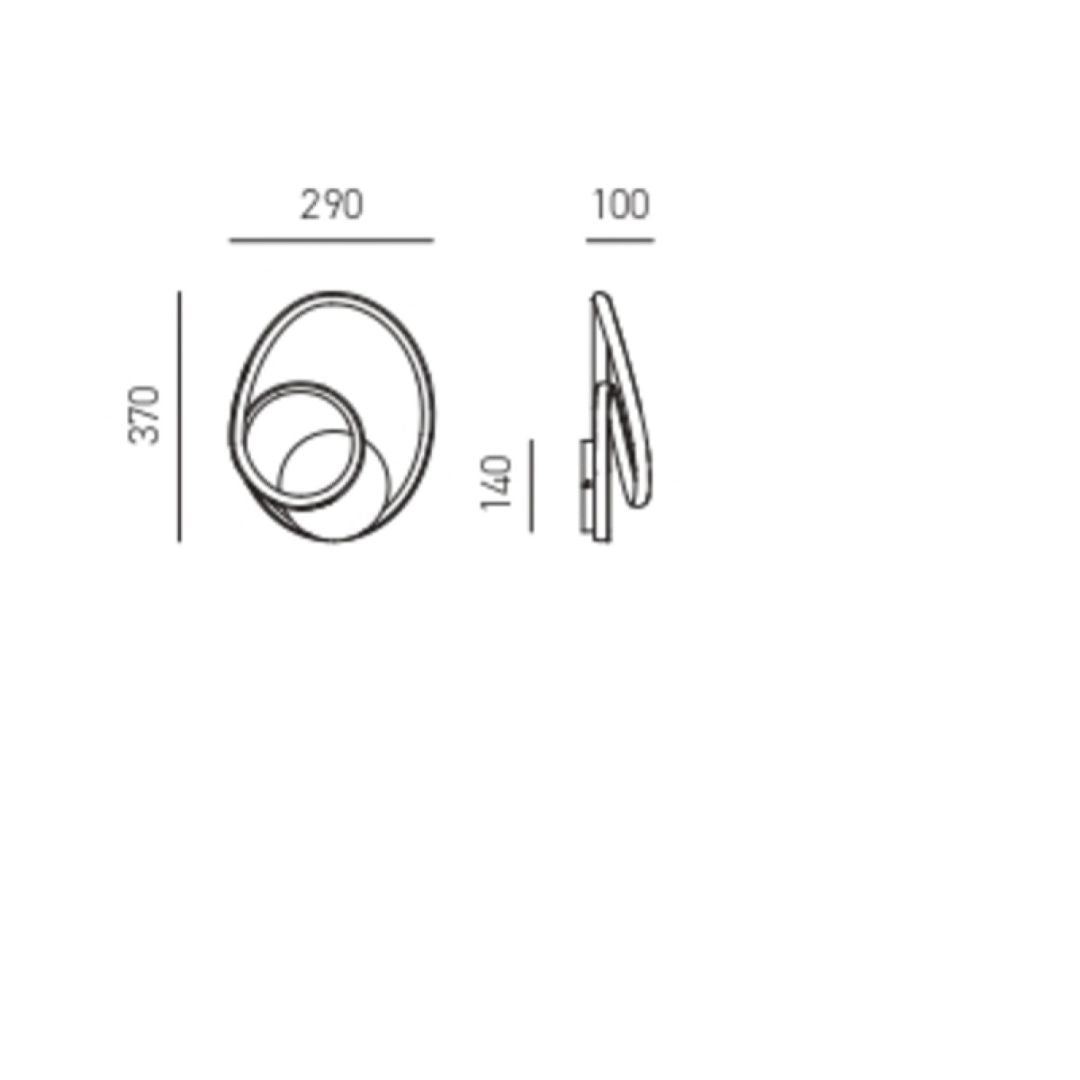 Applique led ad anello intrecciato in 3 colori art DIVA/A