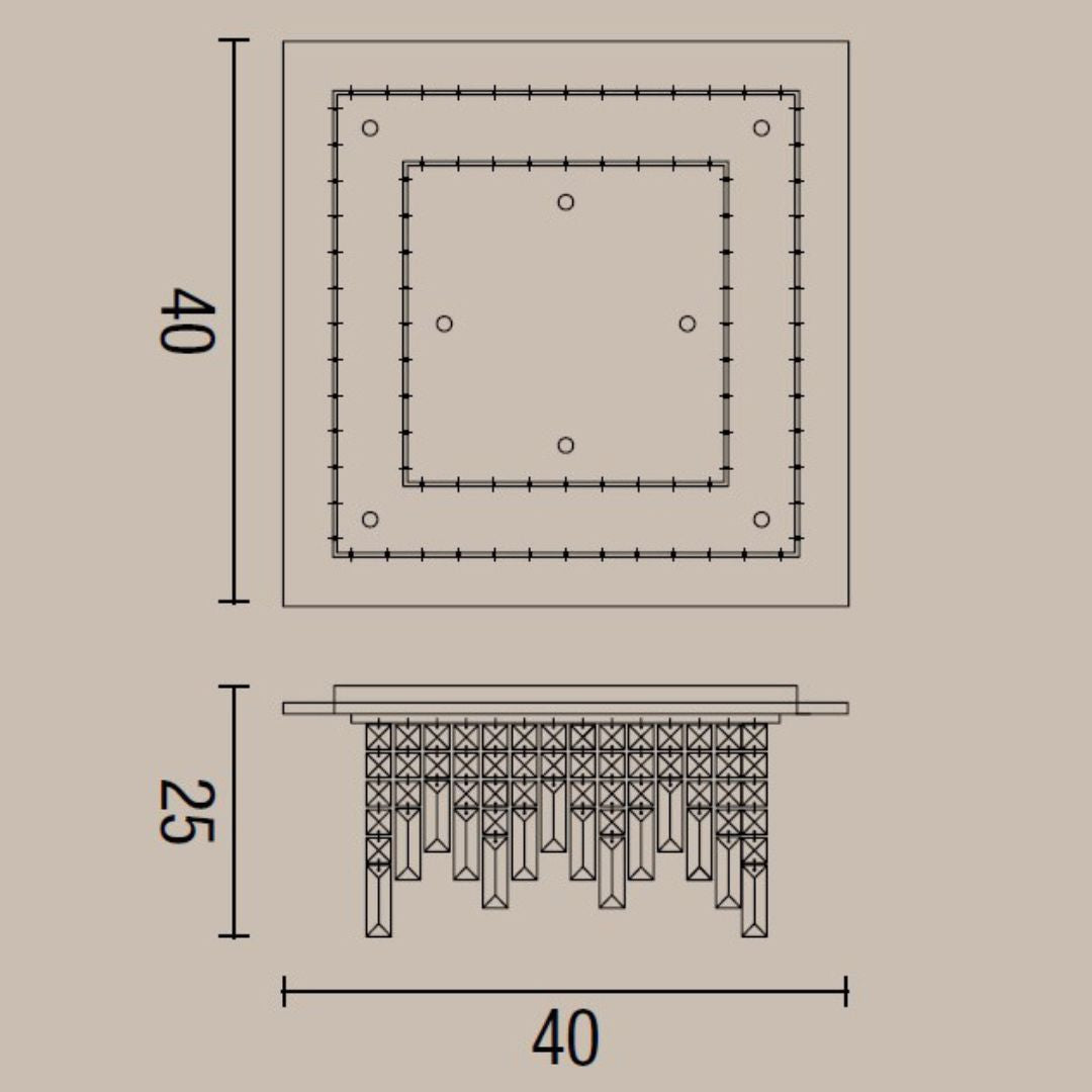 FRANGIA Plafoniera quadrata