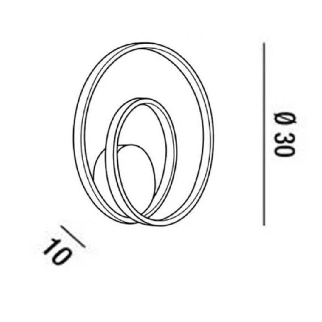 Applique moderna in metallo led 28w CCT art RITMO 6619