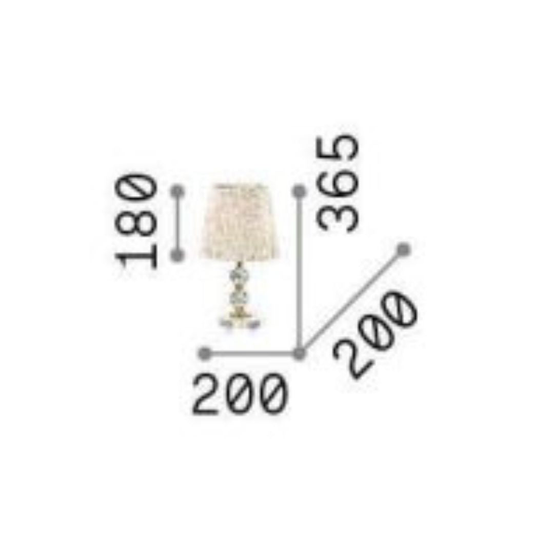 Lume in cristallo con dettagli oro art. QUENN