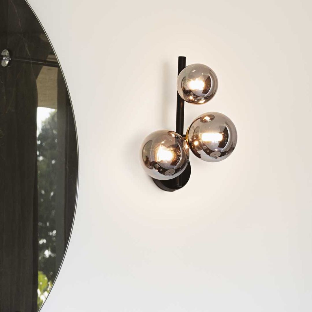 Applique in metallo con sfere in vetro art Perlage ap3