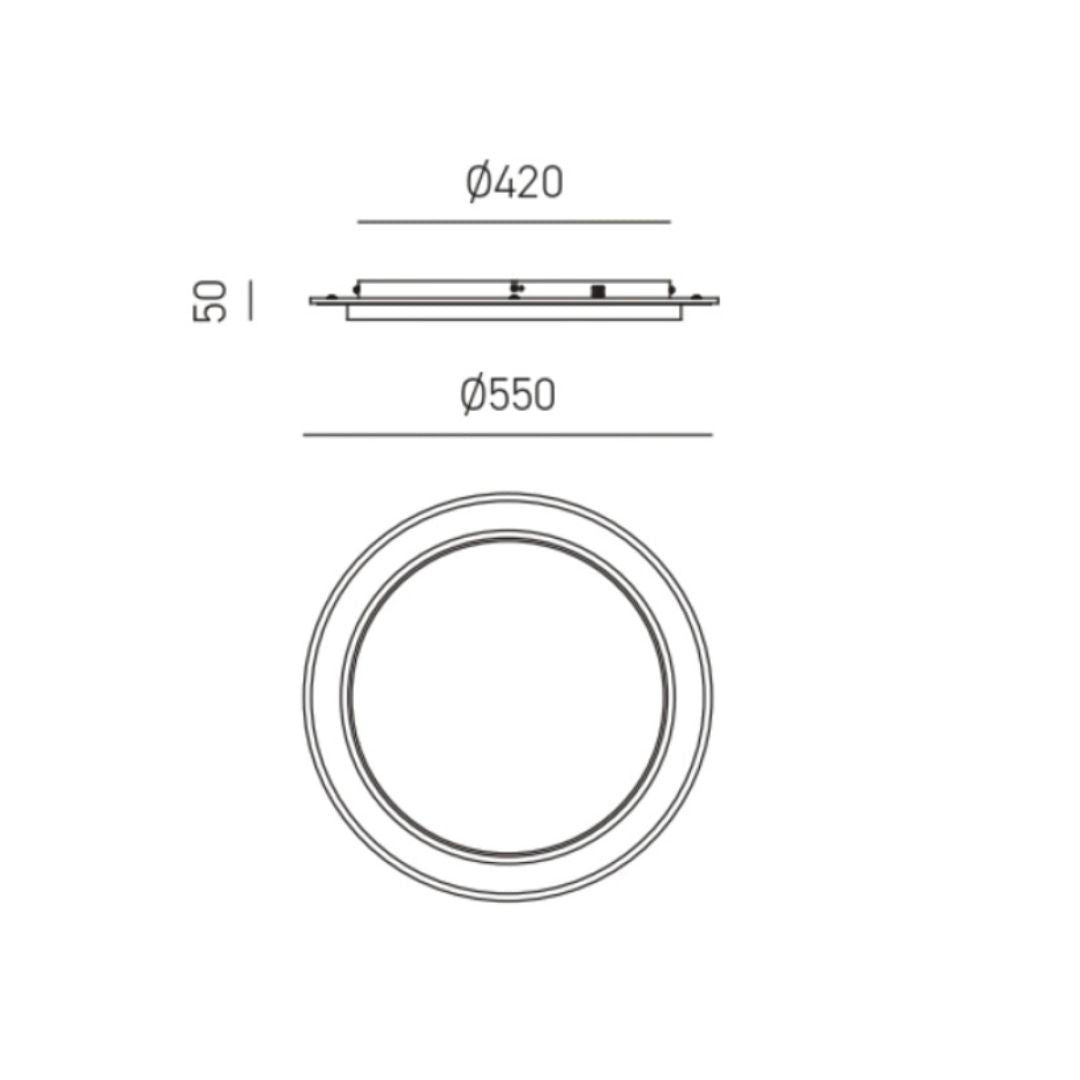 Plafoniera led tonda doppio anello led DHARMA