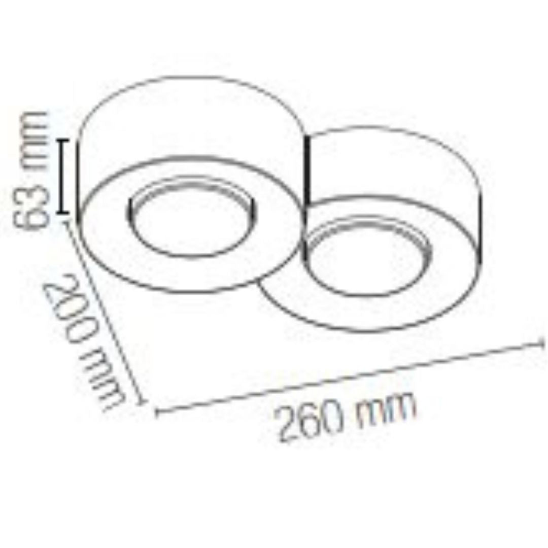 Plafoniera moderna in gesso 2 luci GX53 tonda o squadrata art. ATHEN-PL2