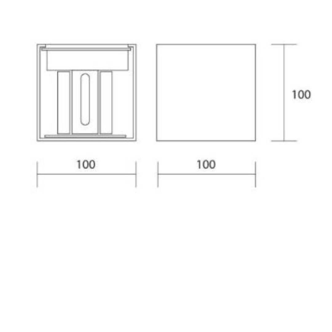 Applique da esterno cubo con alette regolabili led 16w 3°k o 4°k in 4 colori cod.516-517-518-519