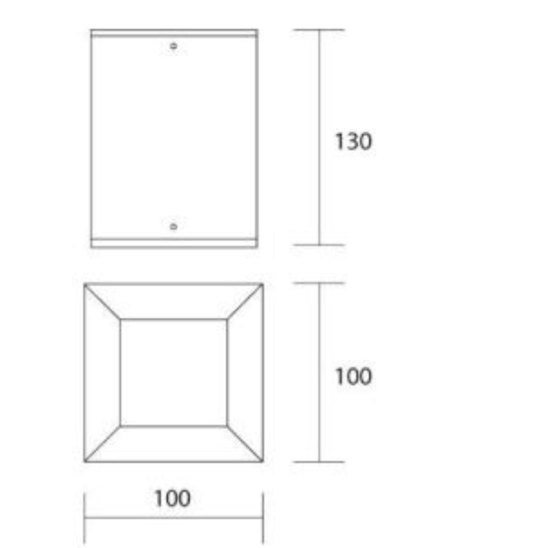 Plafoniera da esterno in alluminio squadrata bianco antracite corten e nero cod.930