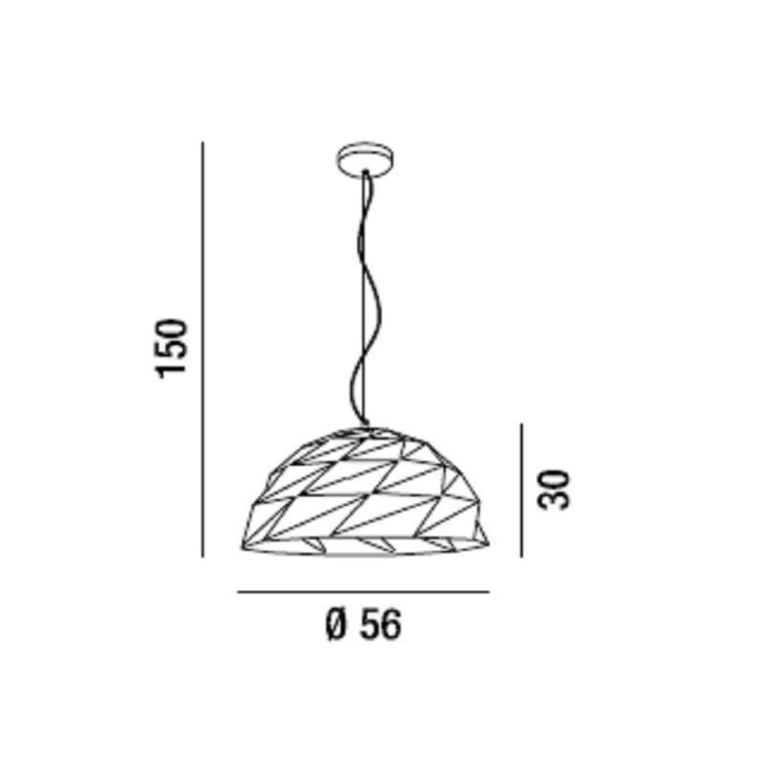 Sospensione cupola moderna da cucina in metallo con tagli laser 3 luci E27 bianco o nero TILT 6624