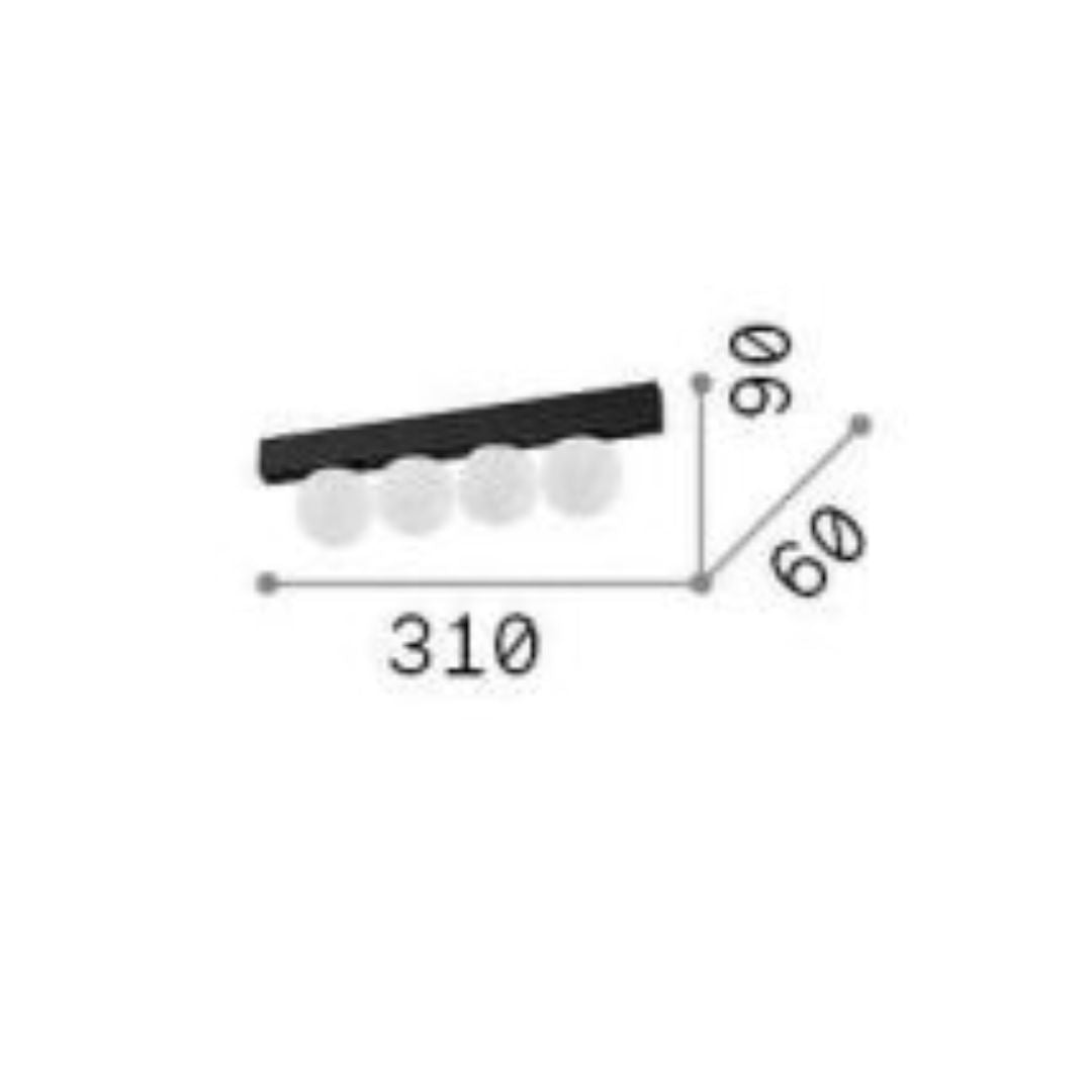 Plafoniera in metallo con sfere in vetro art Ping Pong PL4