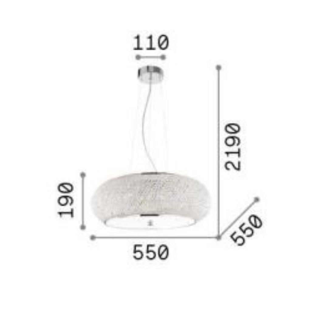 Sospensione in cristallo trasparente - oro o cromo art PASHÀ