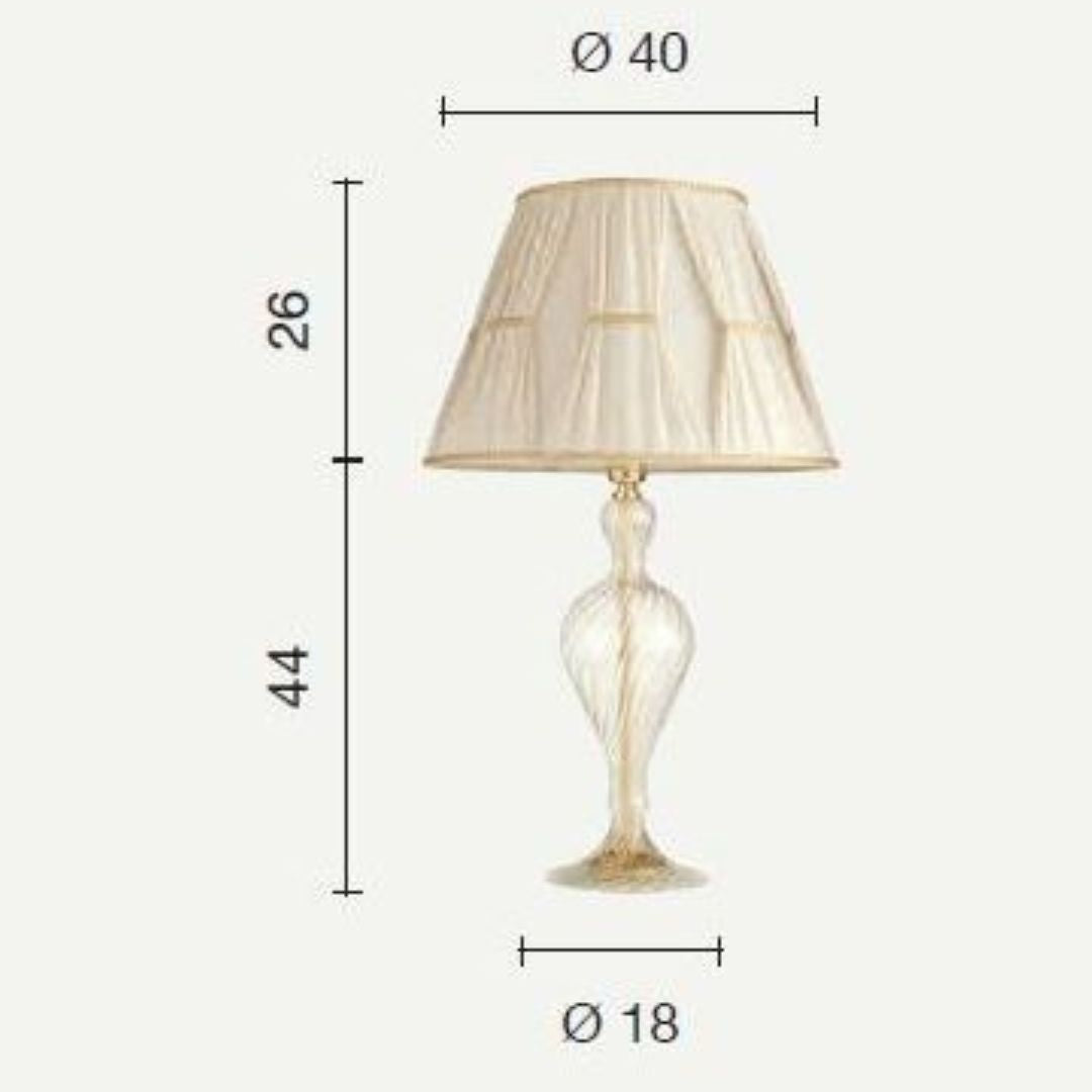 Lume grande in vetro soffiato e parti metalliche oro art ROXANNE/LG