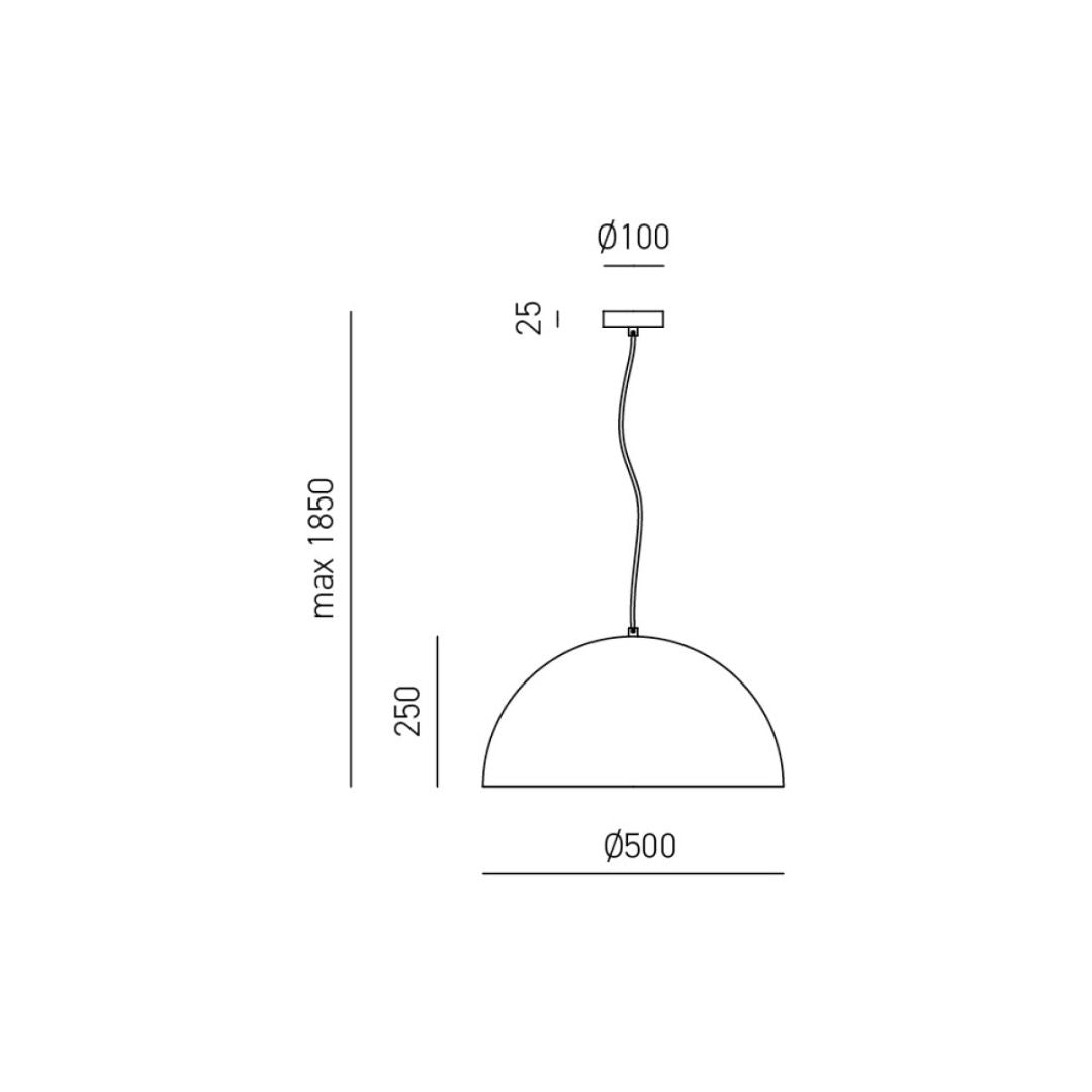 Sospensione cupola in metallo 50cm 1xE27 art BONELLA
