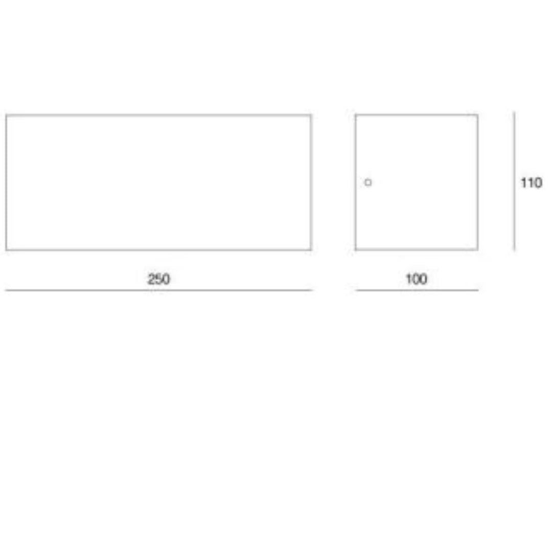 Applique da esterno rettangolare biemissione 1xE27 in 4 colori cod.533-534-535-529