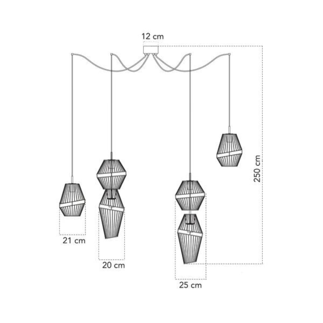 Sospensione industrial su piastra tonda o su cavi per decentramento art KIKO-S3 e KIKO-S6