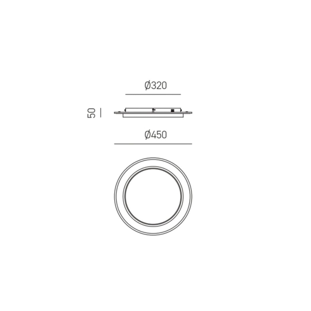 Plafoniera led tonda doppio anello led DHARMA