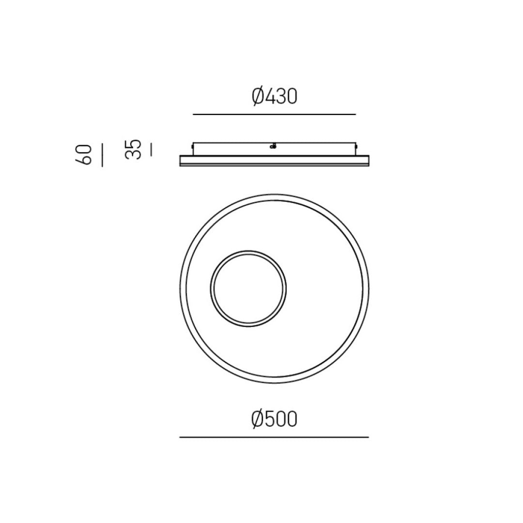 Plafoniera tonda led Ø30 Ø40 Ø50 led 3000°k o 4000°k art MELANIA