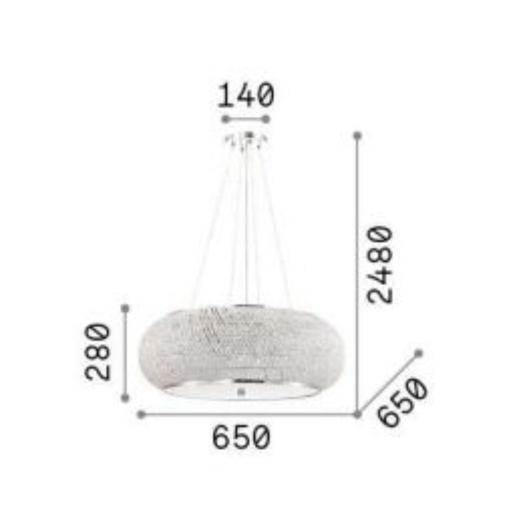 Sospensione in cristallo trasparente - oro o cromo art PASHÀ