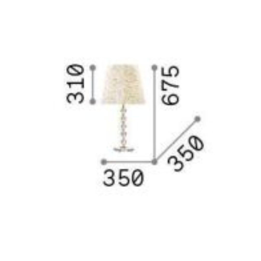 Lume in cristallo con dettagli oro art. QUENN