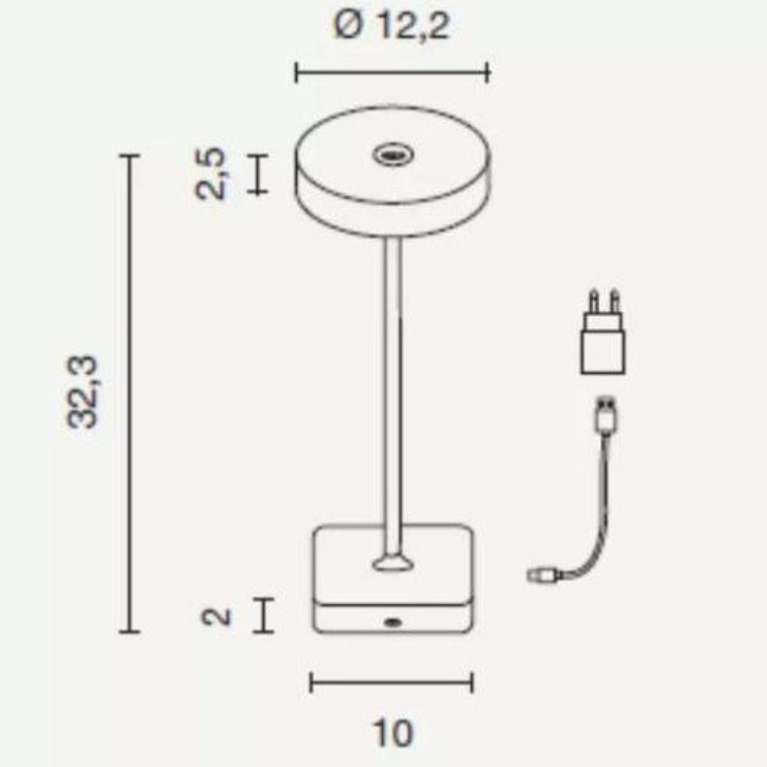 Lampada da tavolo ricaricabile led IP54 art TAP