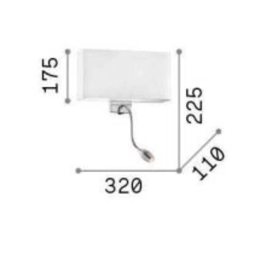 Applique da comodino con puntatore art HOTEL AP2