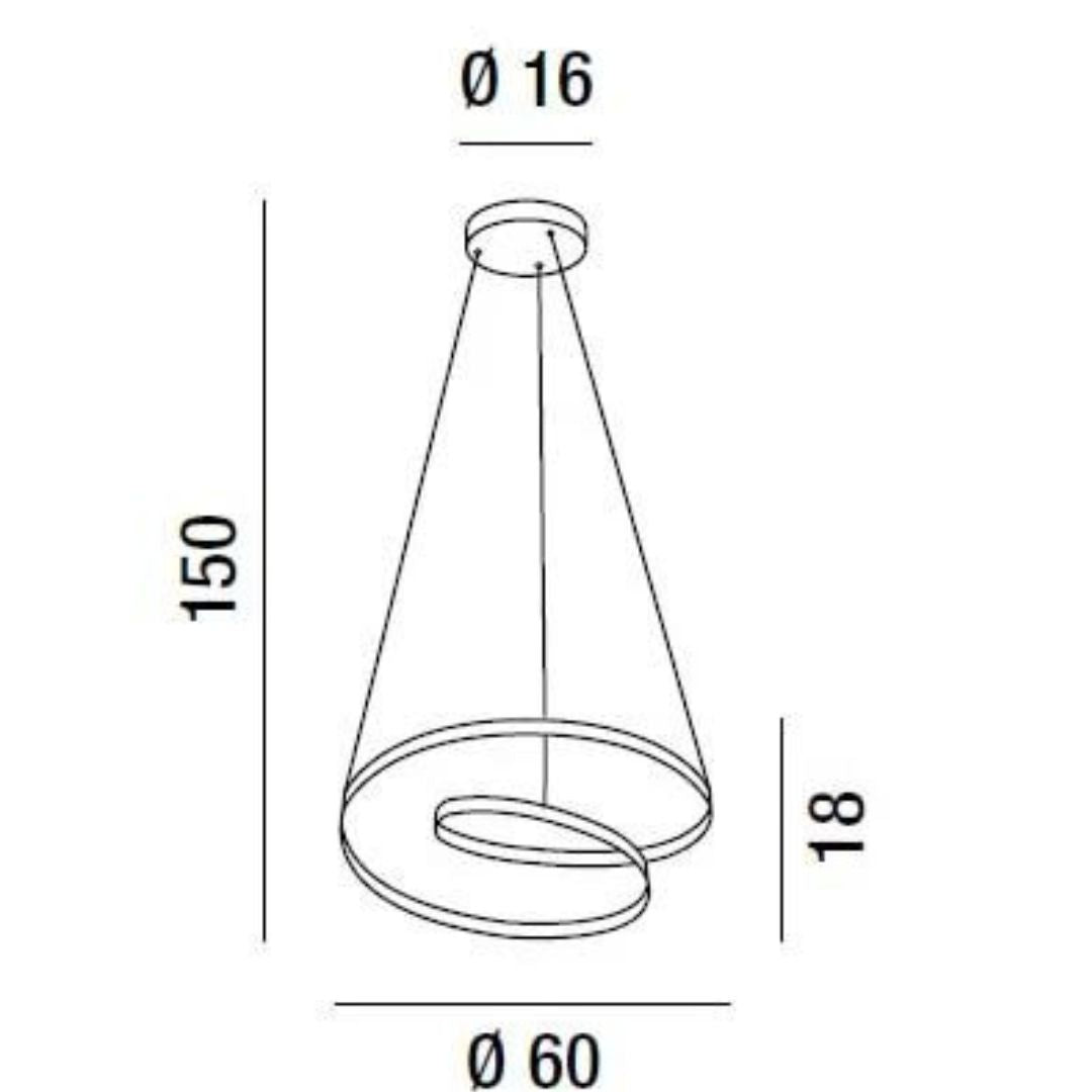 Sospensione moderna in metallo intrecciato Ø60cm led 55w CCT art RITMO 6620