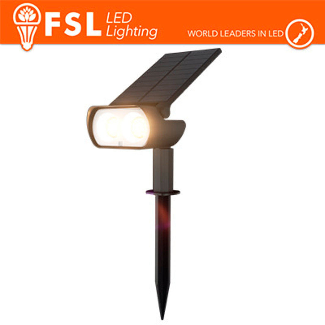 Lampada solare da esterno con picchietto e telecomando LED 15w cct
