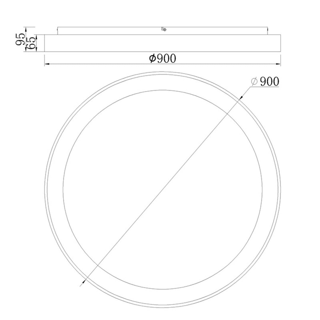 Plafoniera anello led CCT dimmerabile Ø90cm vari colori - NISEKO II