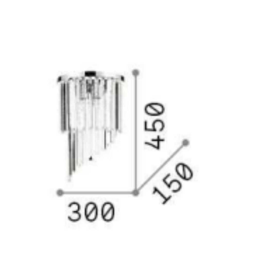 Applique in cristallo trasparente con montatura cromo o oro art CARLTON parete