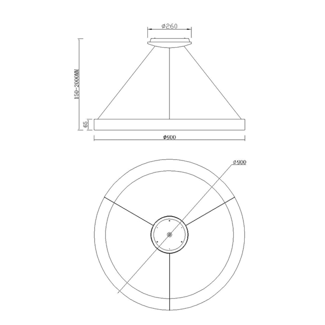 Sospensione anello led CCT dimmerabile Ø90cm vari colori - NISEKO II