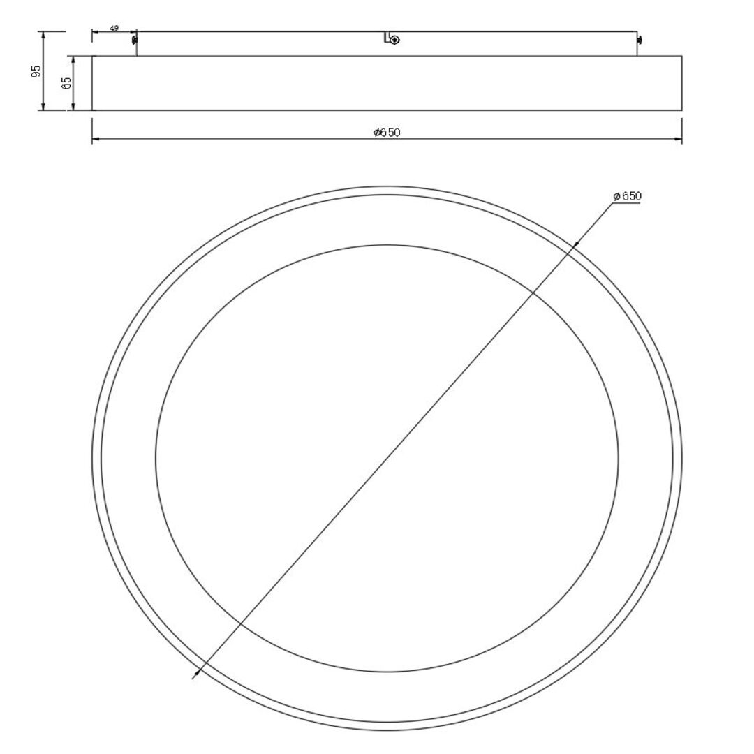 Plafoniera anello led CCT dimmerabile Ø65cm vari colori - NISEKO II