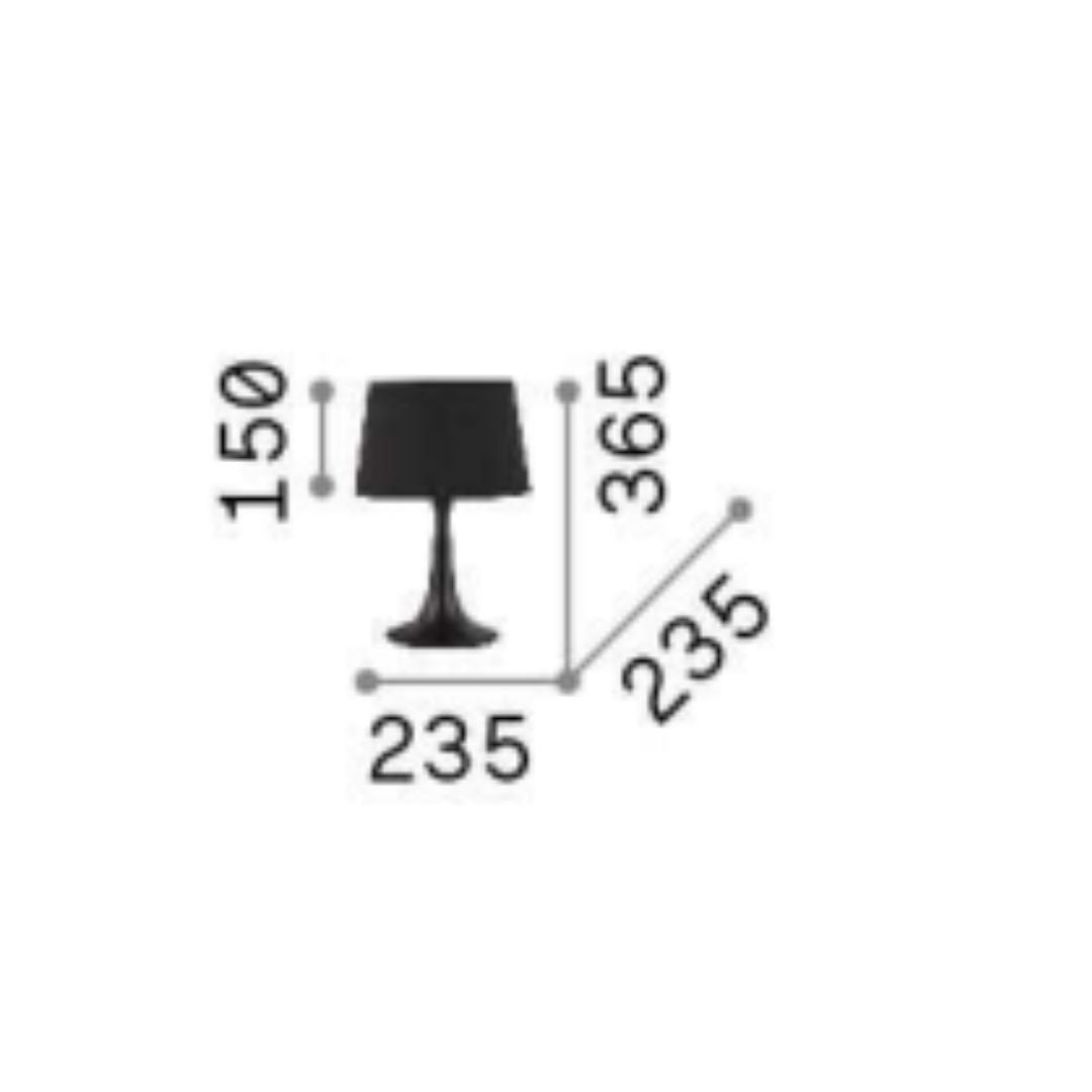 Lume da comodino in metallo e paralume art London