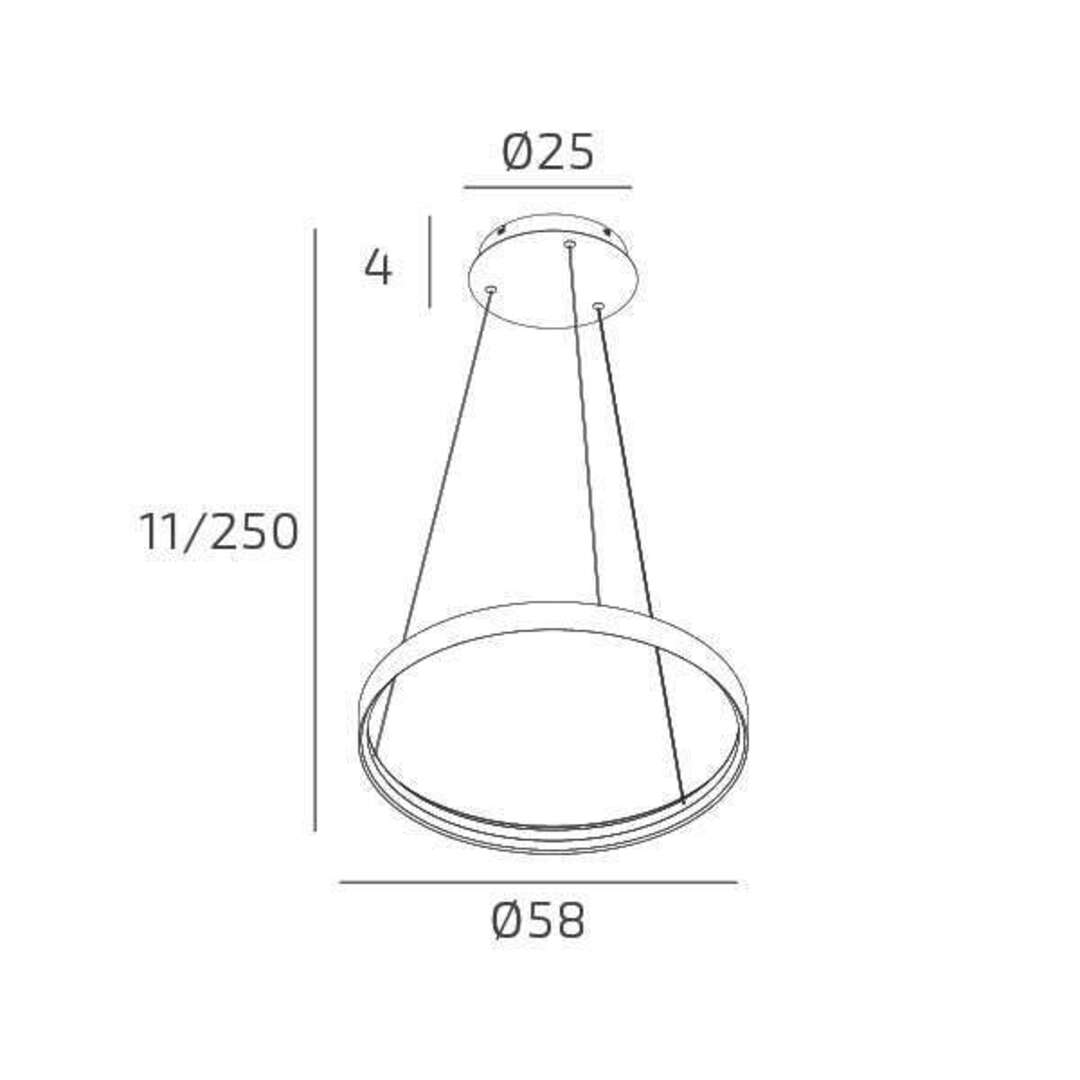 Sospensione moderna anello led Ø60cm bianco o oro art Malika 1216/S60