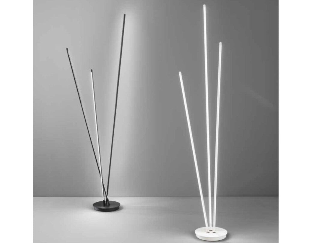 Lampada da terra formata da 3 steli in metallo led art TWINS 8056