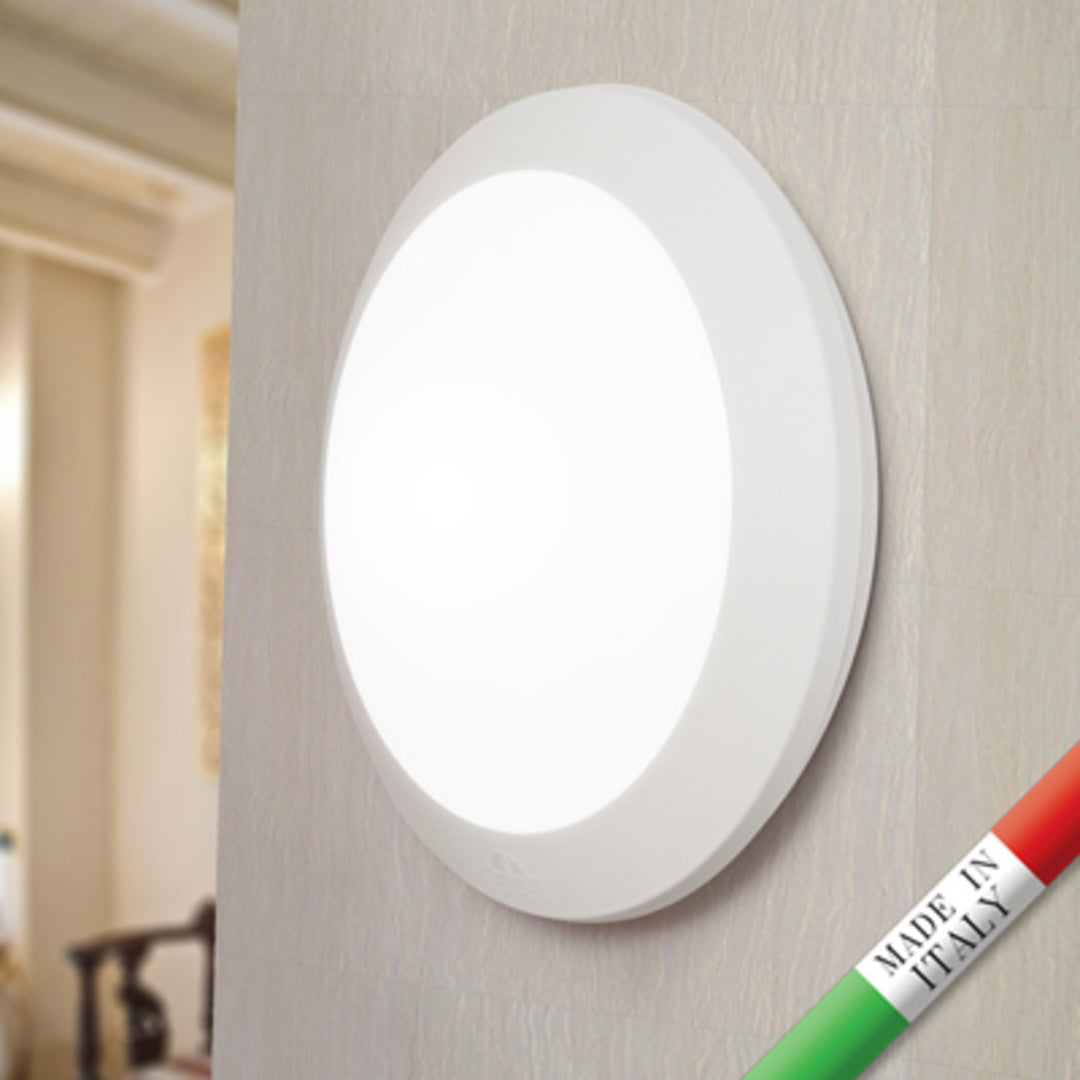 Plafoniera da esterno bianca tonda in plastica 2xE27 IP66