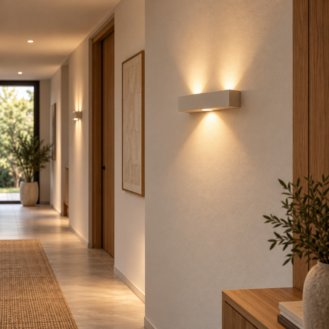 Applique moderna lineare da parete biemissione 3 luci GX53 art 1190/A3 Toplight