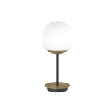 Lume da comodino nero e ottone con sfera in vetro art Clear 1198/P