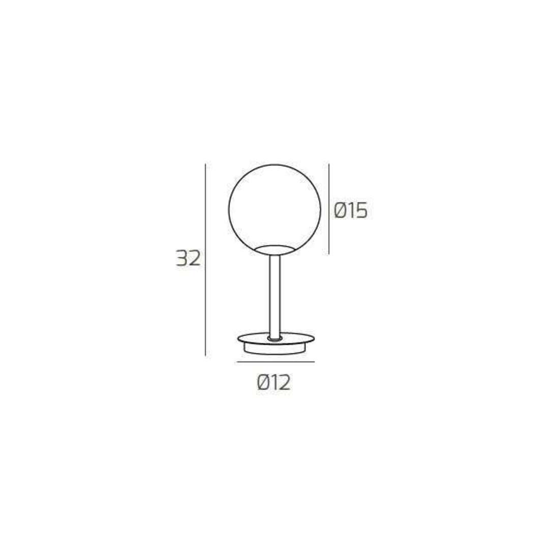 Lume da comodino nero e ottone con sfera in vetro art Clear 1198/P